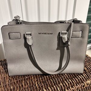 Michael Kors Saffiano Leather Medium Bag - Gray